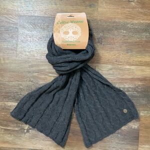 Celtic weave traditional, Irish scarf, charcoal